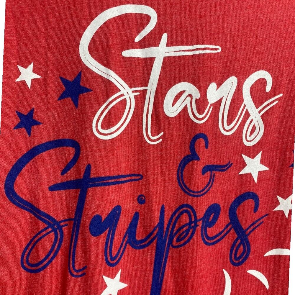 Red Stars & Stripes graphic tee on Bella Canvas Medium